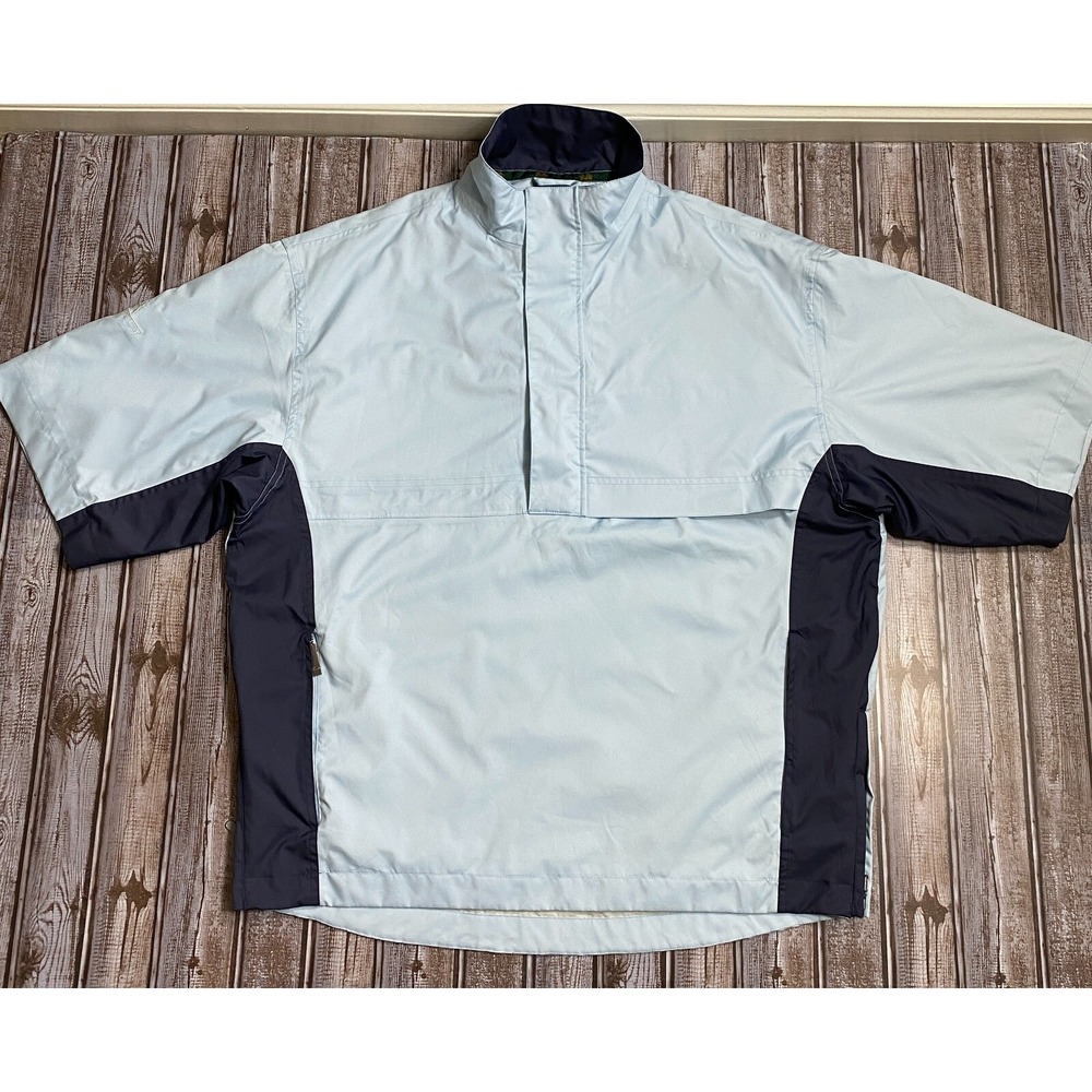 Tourney Mens Started Jacket Size XL Blue Light Windbreaker Lined Pockets 1/4 Zip